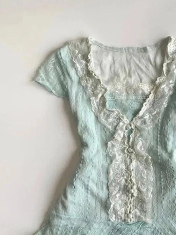 Lace Top +  Mini Skirt Set