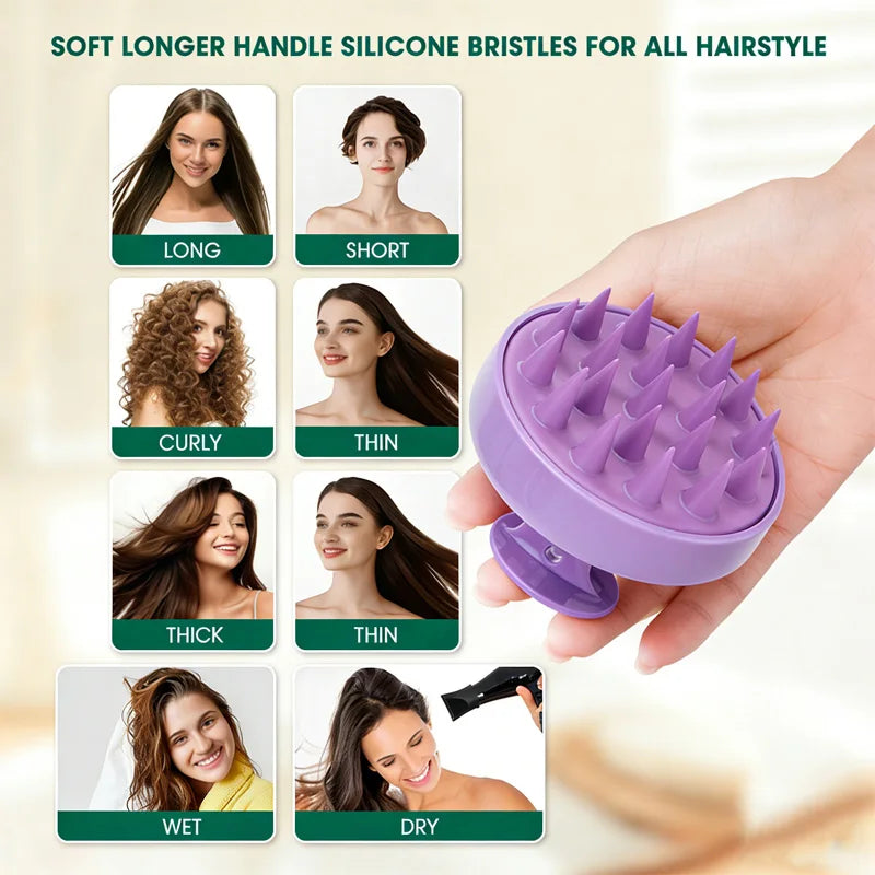 2Pcs/Set Detangling Hair Brush & Silicone Scalp Massager Shampoo Brush Set