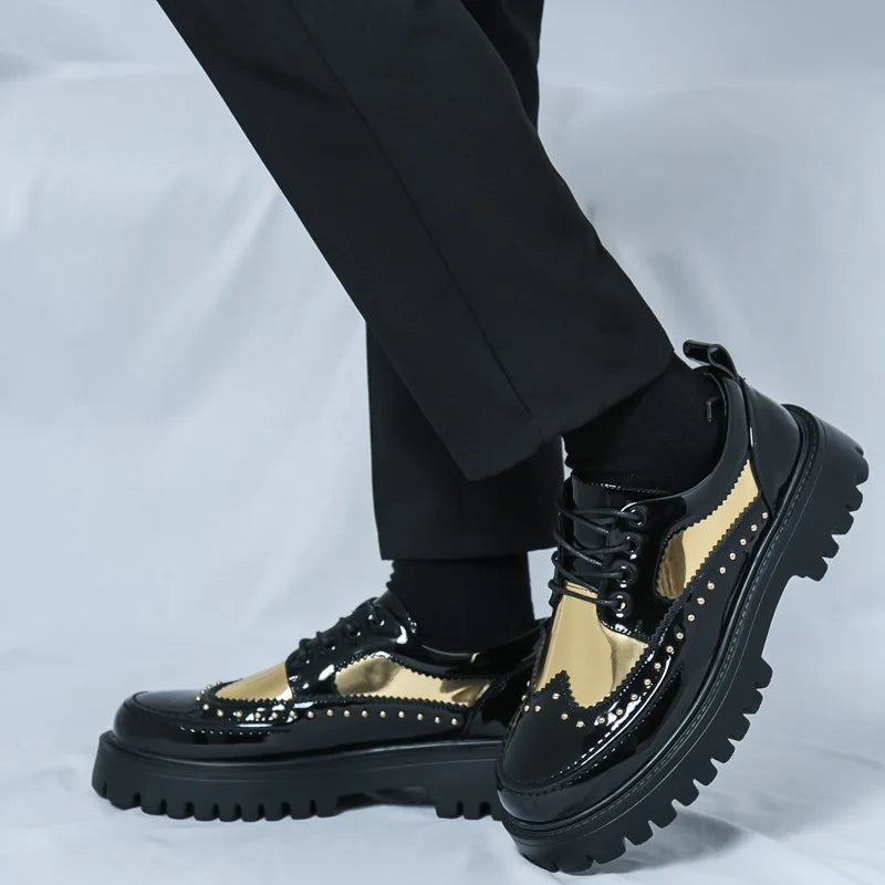 Rivet Thick-Soled Dress Shoes