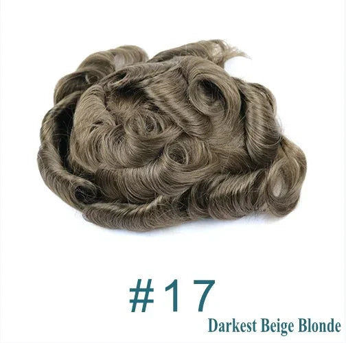 Q6 Swiss Lace With PU Men Toupee #1#1b Black Europe Human Hair Male Wig Men Hair 1B40 Replacement System Unit Natural Hairline