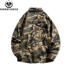 Long Sleeve Camouflage Cargo Casual Lapel Blouse