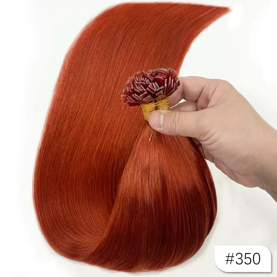 100% Human Hair for Women Straight Keratin Flat Tip Capsule High Quality Flat Tip Hair Extension Human Hair Natural 613# Ombre