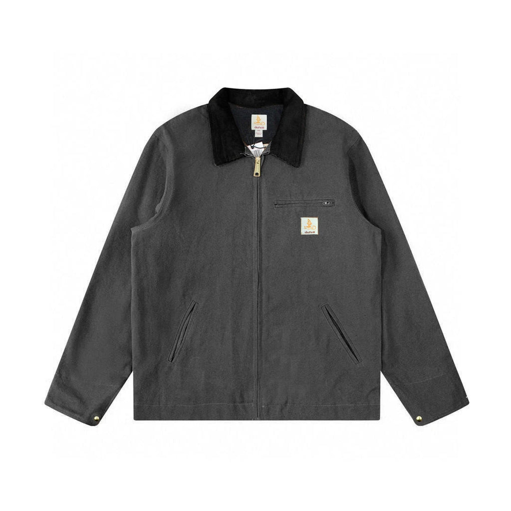 Washed Mesh Lining Work Wear Canvas Jacket