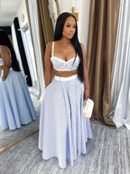 Striped Patchwork Skirt Set
