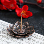 Alloy Incense Burner Stick Holder Buddhism Lotus Line Incense Plate Sandalwood Coil Base Temples Yoga Studios Home Decoration