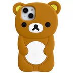 Bear Silicone Soft Cover Case For iPhone 17 16 15 14 13 12 11 Pro Max mini Plus Xs XR 6 7 8 Plus