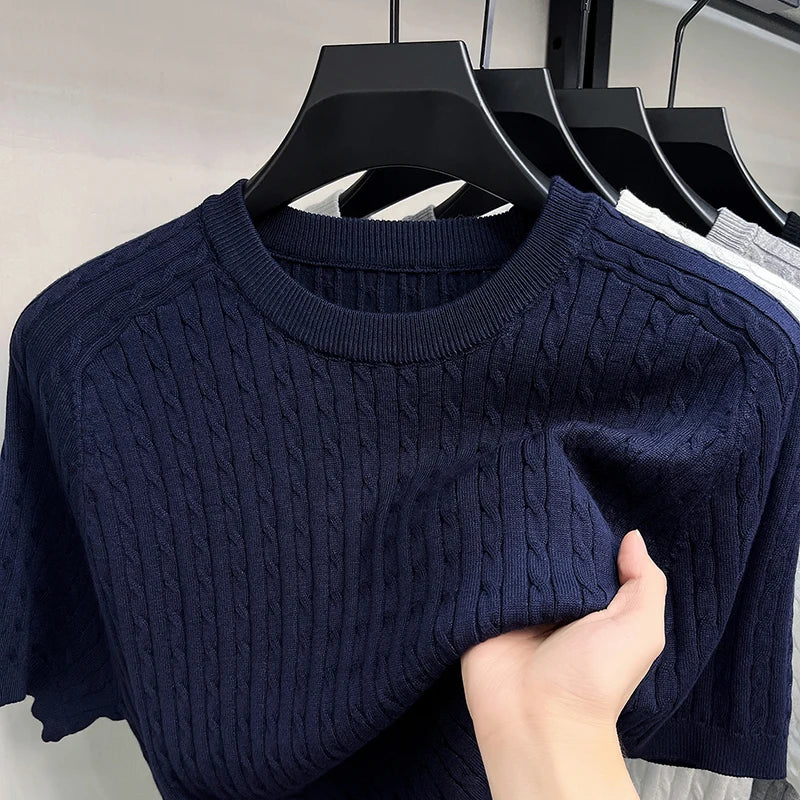 knitted short sleeve tee