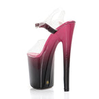 Leopard Print Peep Toe Clear Platform Sandals