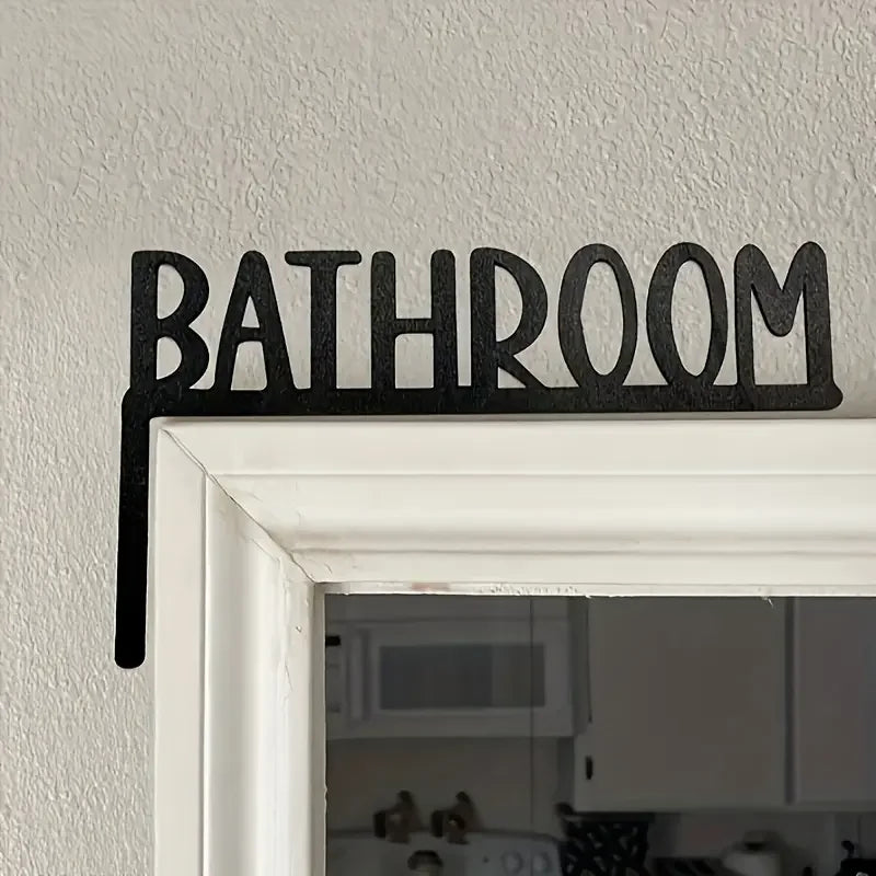 Modern Metal Bathroom Sign