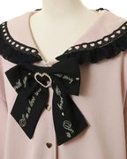 Sudadera japonesa Liz Mine masivamente producida con cuello marinero, lazo de cinta, estilo preppy dulce, Y2K, para mujer, otoño, bonita, oversize