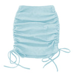 Faldas de Verano para Mujer con Cordones 2022 Hilo de Punto Lateral con Cordón Elástico Corrugado Sexy Cadera Ajustable Casual WSL4321