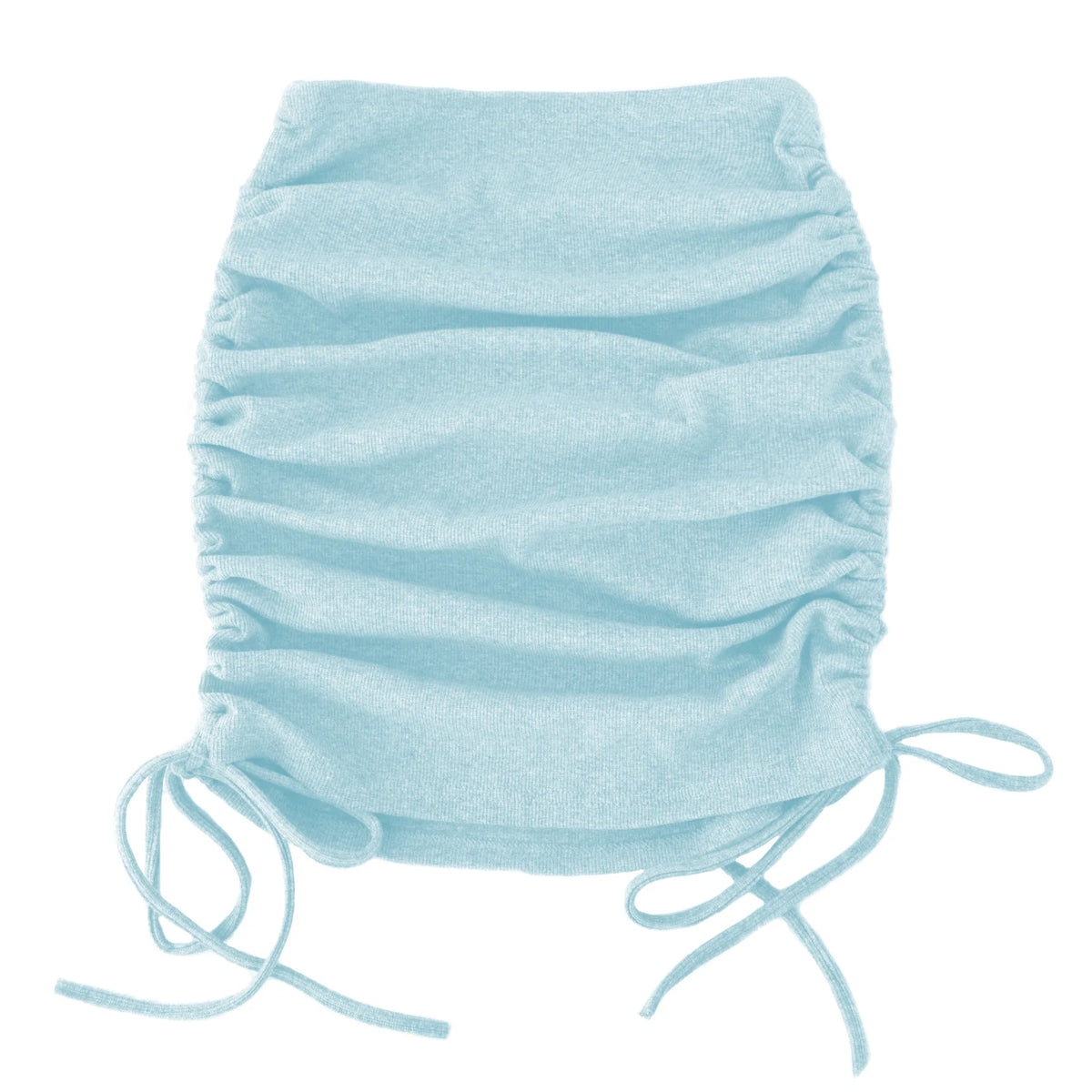 Faldas de Verano para Mujer con Cordones 2022 Hilo de Punto Lateral con Cordón Elástico Corrugado Sexy Cadera Ajustable Casual WSL4321