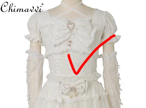 Heavy Patchwork Sleeve Tie Lace Bow Shirt