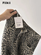 Pantalones vaqueros americanos vintage de leopardo de cintura alta para mujer, informales, años 2000, holgados, Y2K, pierna ancha, grunge, de calle, de mezclilla lavada