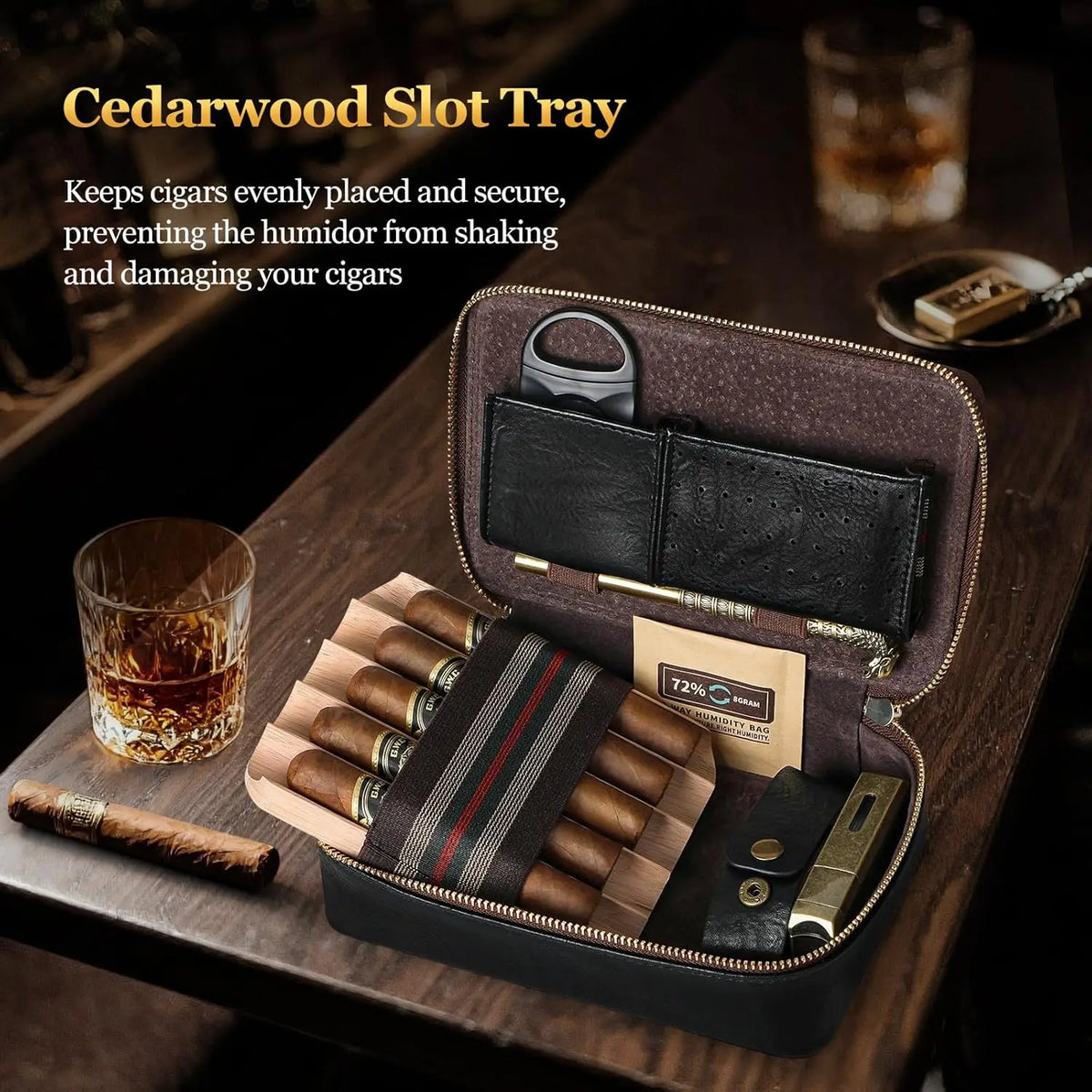 Leather Travel Cigar Humidor