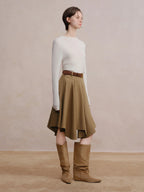 DUSHU Falda irregular línea A 2025 Invierno Falda mujer vintage estilo americano a cuadros ropa de calle casual de largo medio Y2k