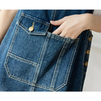 Vestido vaquero con tirantes de talla grande 5XL para verano, vestido sin mangas para mujer, vestidos vaqueros holgados, vestidos vaqueros coreanos con tirantes