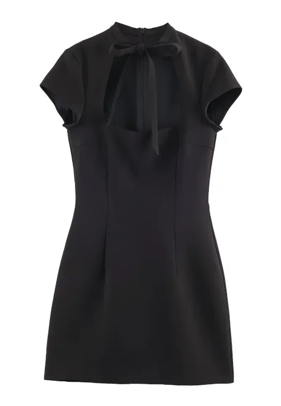 Lace-up Polka Dot Mini Dress