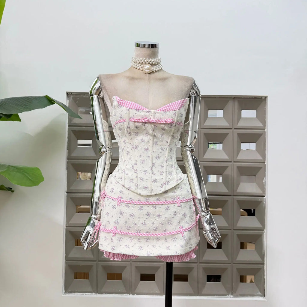 Floral Plaid Patchwork 2 Piece Set