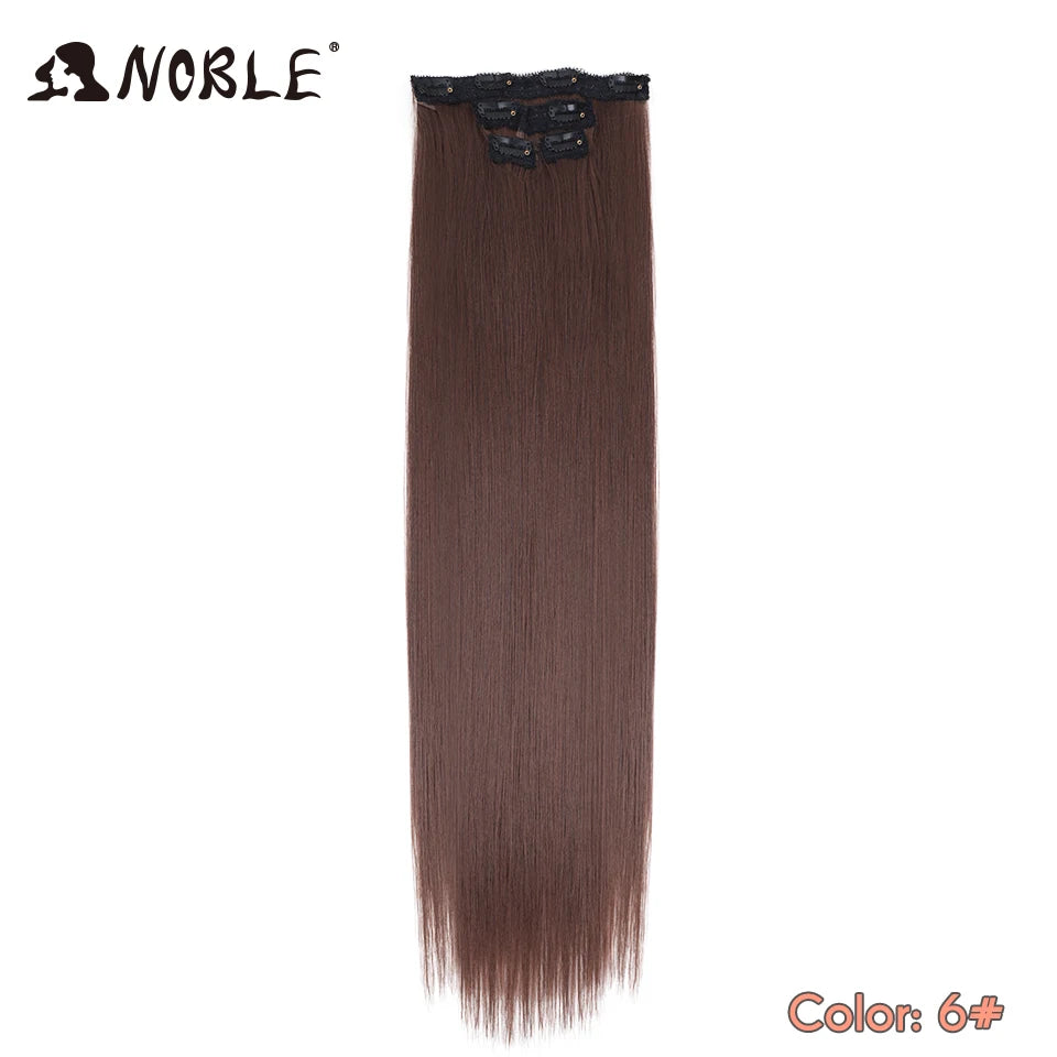 Synthetic Clip Hair Extensions 4Pcs/Set 24 Inch Long Straight Ombre 8 Clips In Hair Extensions For Women Hair Piece