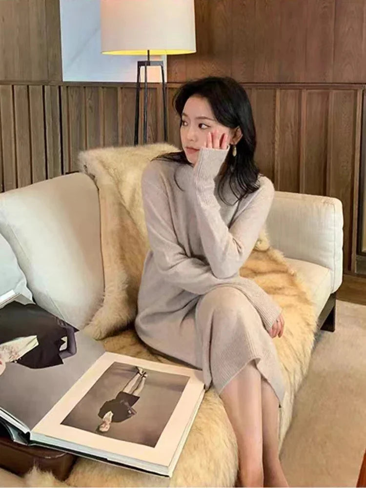 Cashmere Knit Knee-High Dress