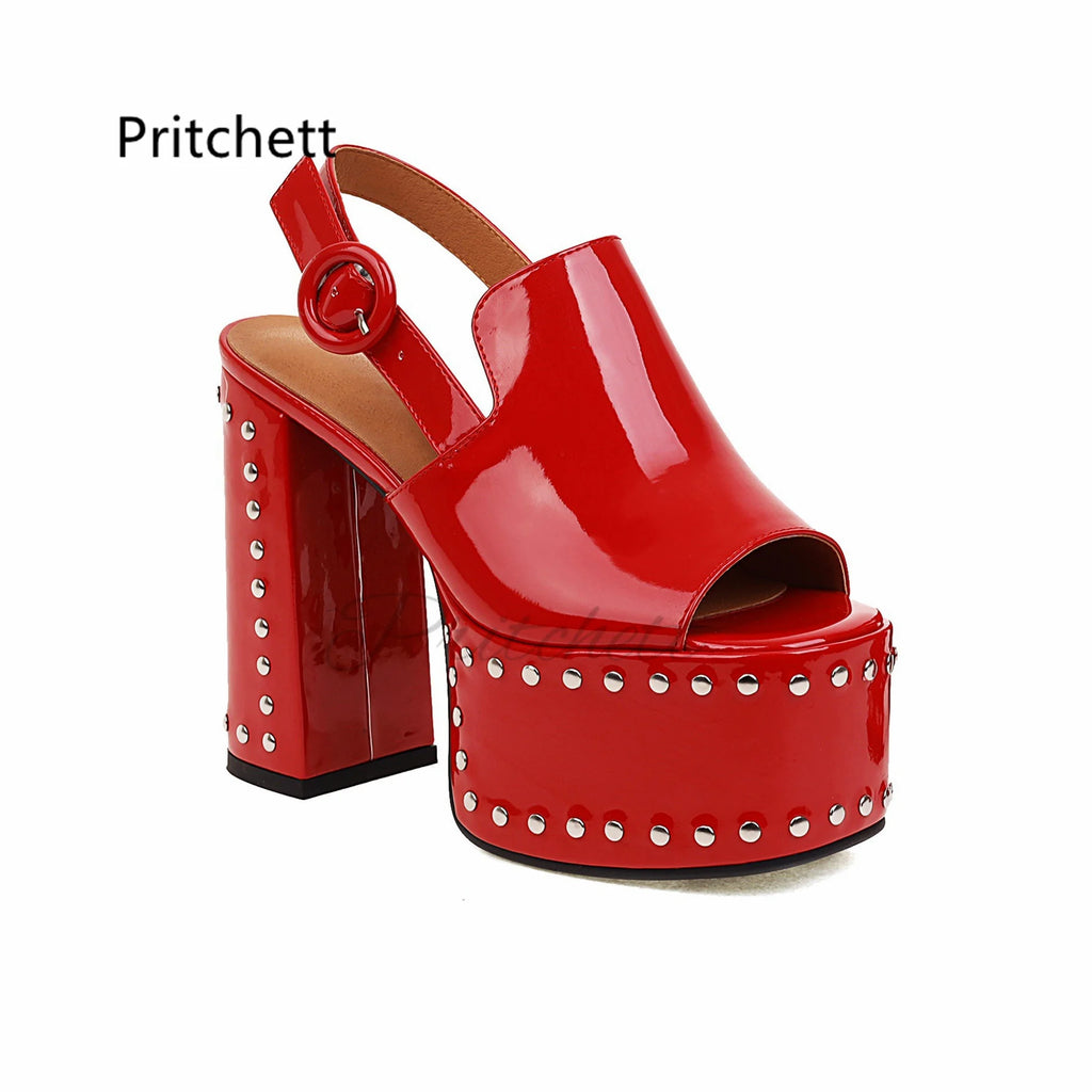 Rivet Chunky High Heels