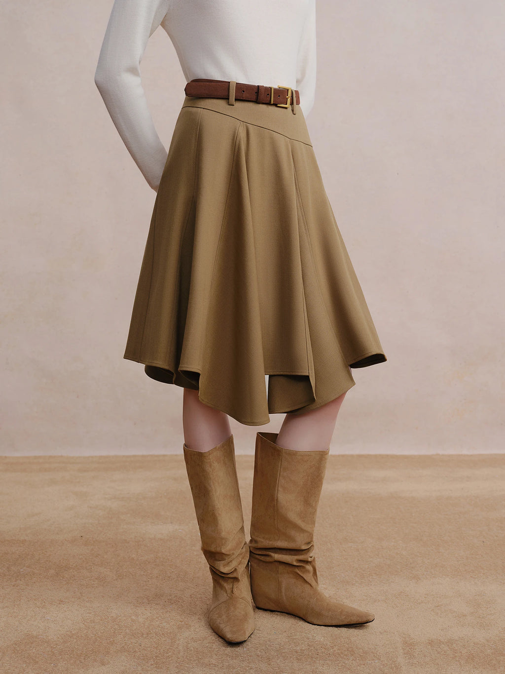 DUSHU Falda irregular línea A 2025 Invierno Falda mujer vintage estilo americano a cuadros ropa de calle casual de largo medio Y2k