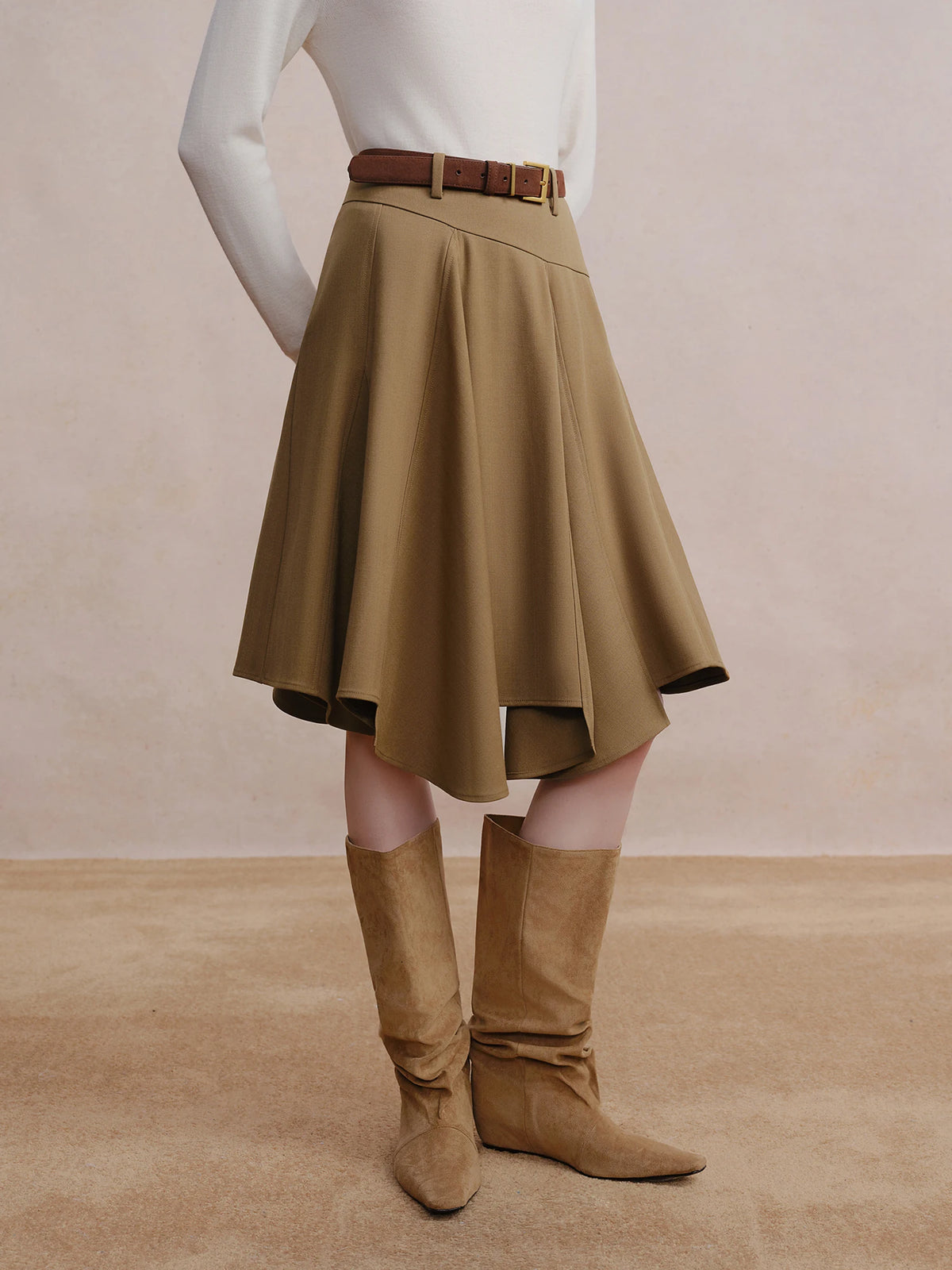 DUSHU Falda irregular línea A 2025 Invierno Falda mujer vintage estilo americano a cuadros ropa de calle casual de largo medio Y2k