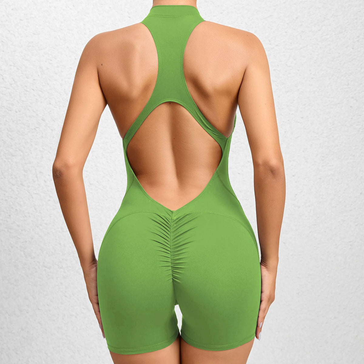 V Back Scrunch One-Piece Romper