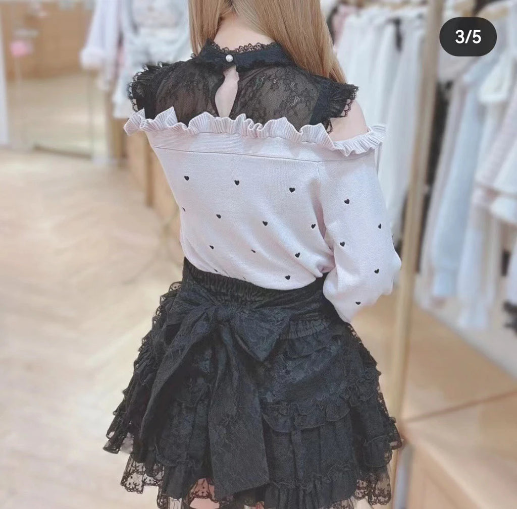 Puffy Lace Bow Skirt