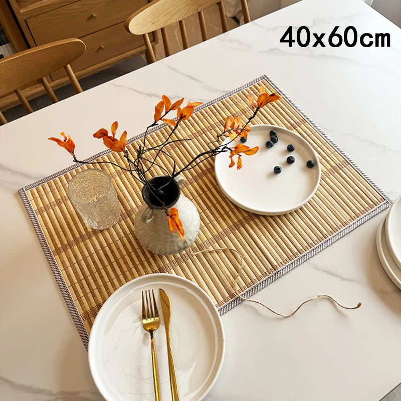 Nordic Oval Edged Bamboo Woven Table Mat