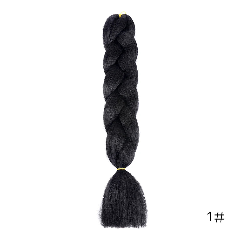 Synthetic 24Inch Long Jumbo Braids Extensions Yaki Straight Braiding Hair Afro Ombre Color Hair