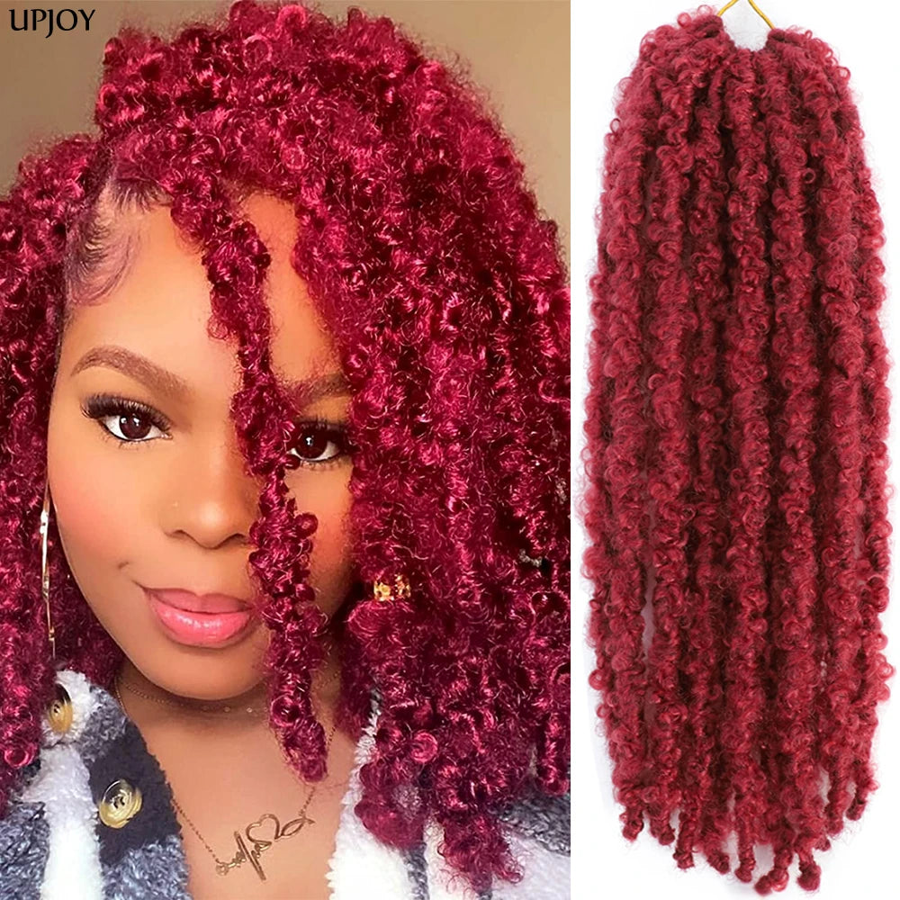 Butterfly Locs Crochet Hair 12 inch Handmade Butterfly Soft Locs Crochet Hair Extensions Synthetic Braiding Hair 12Strands/pack