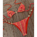 2025 Halter Bikinis Mujer Traje de Baño Nuevo Sexy Ropa de Baño Conjunto de Bikini Tejido Brasileño Biquini Micro Ropa de Playa Femenina Ropa de Fiesta