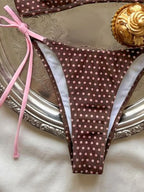 XS - L Sexy bikini de lunares con costuras, halter, para mujer, traje de baño, conjunto de dos piezas, bikini K8208