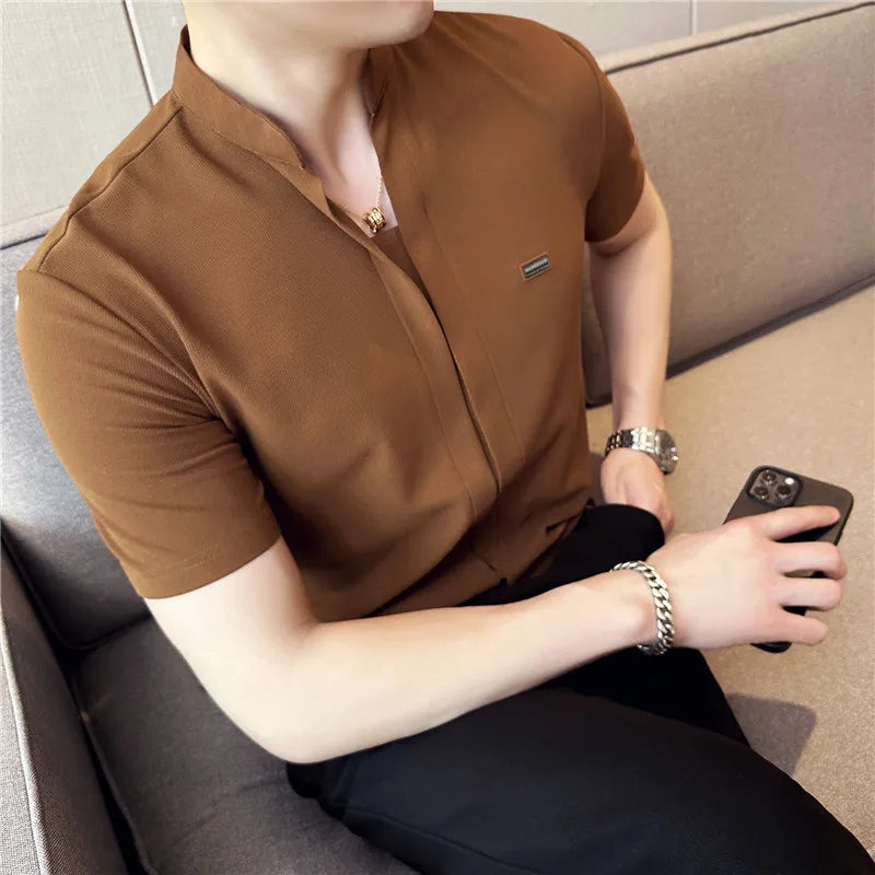 Summer Stand Collar Shirt