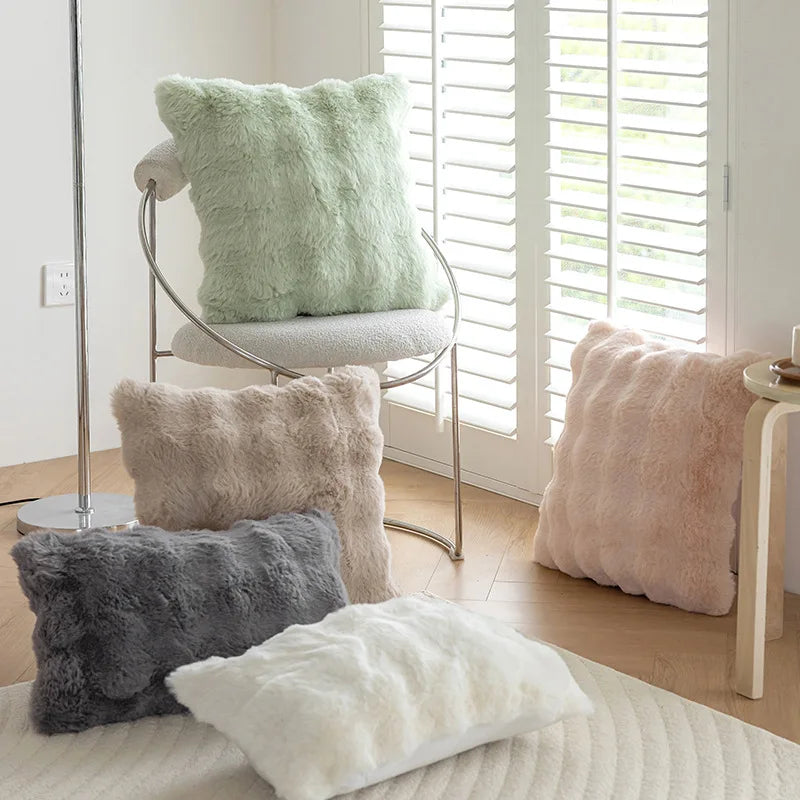 Imitation Rabbit Fur Bubble Velvet Pillow