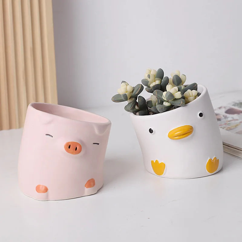 Cartoon Animal Small Flower Pots