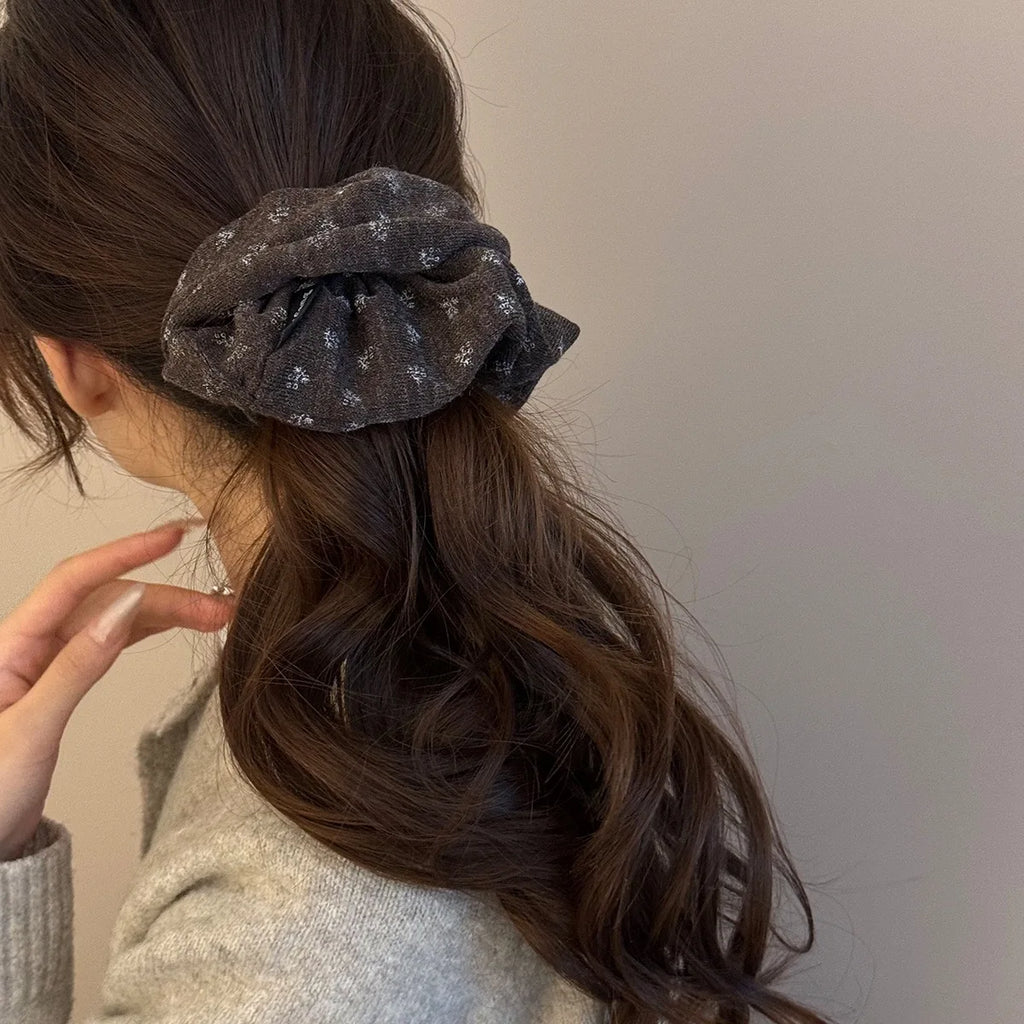 small floral knit scrunchie