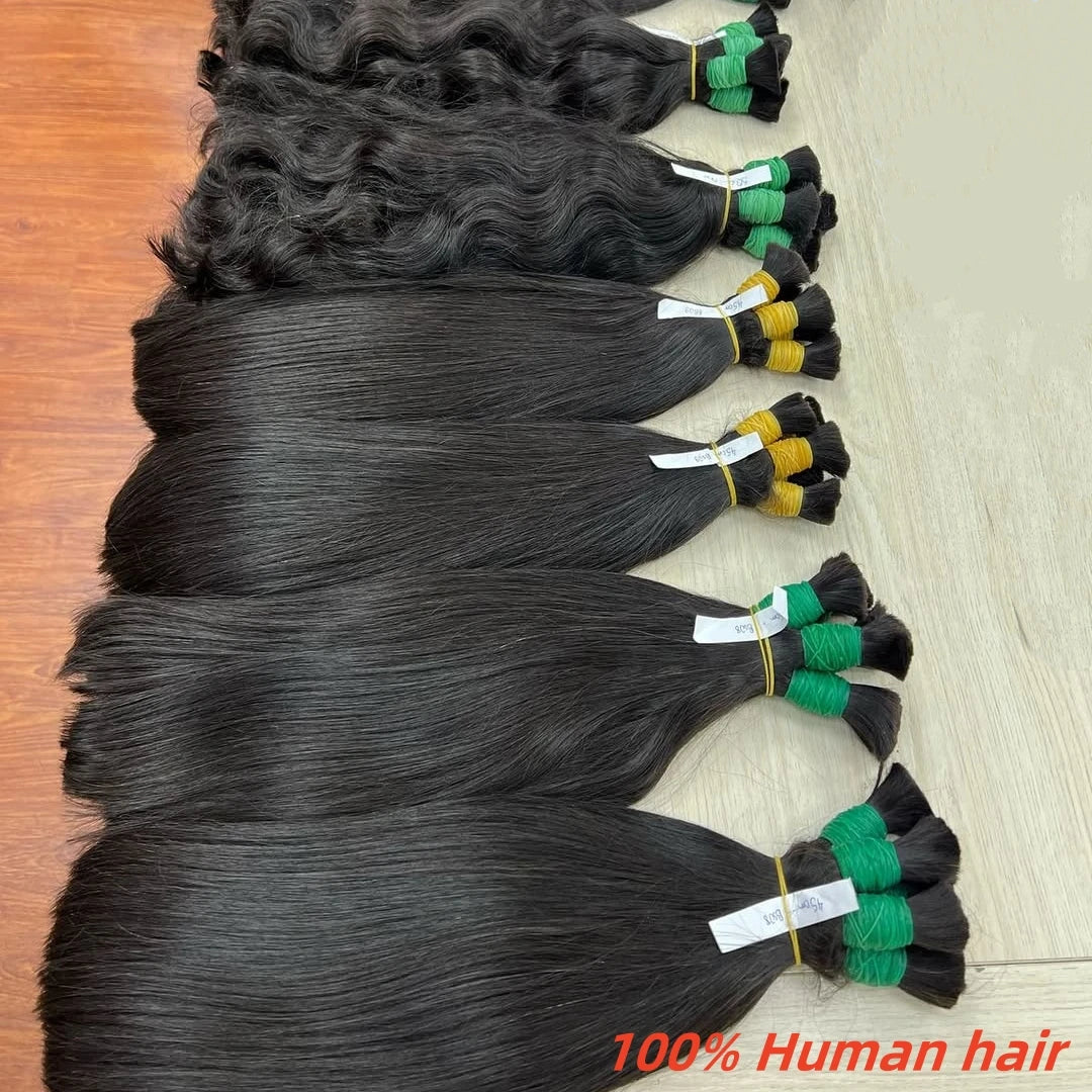 100% Human Hair Deep Wave Bulk Braiding Hair Unprocessed No Weft Boho Braids Human Hair Bulk Extensions Brazilian Remy Hair Curl