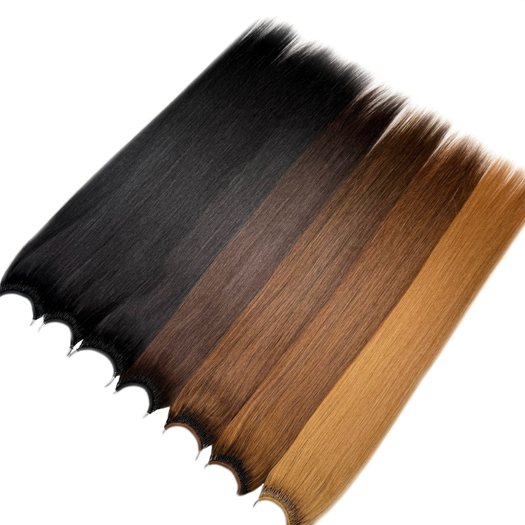 Korean Cotton Hair Extension 100% Human Hair Cotton thread twins tip hair Double Drawn Feathers Hair Extension Natural Color