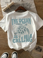 Camiseta estampada de tortuga marina