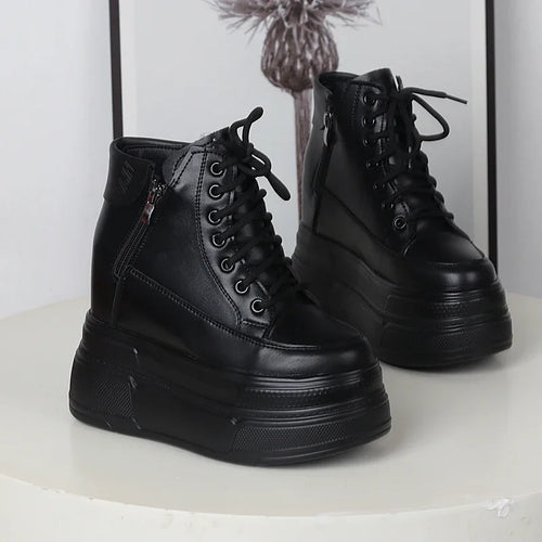 13CM Microfiber Genuine Leather Chunky Sneaker