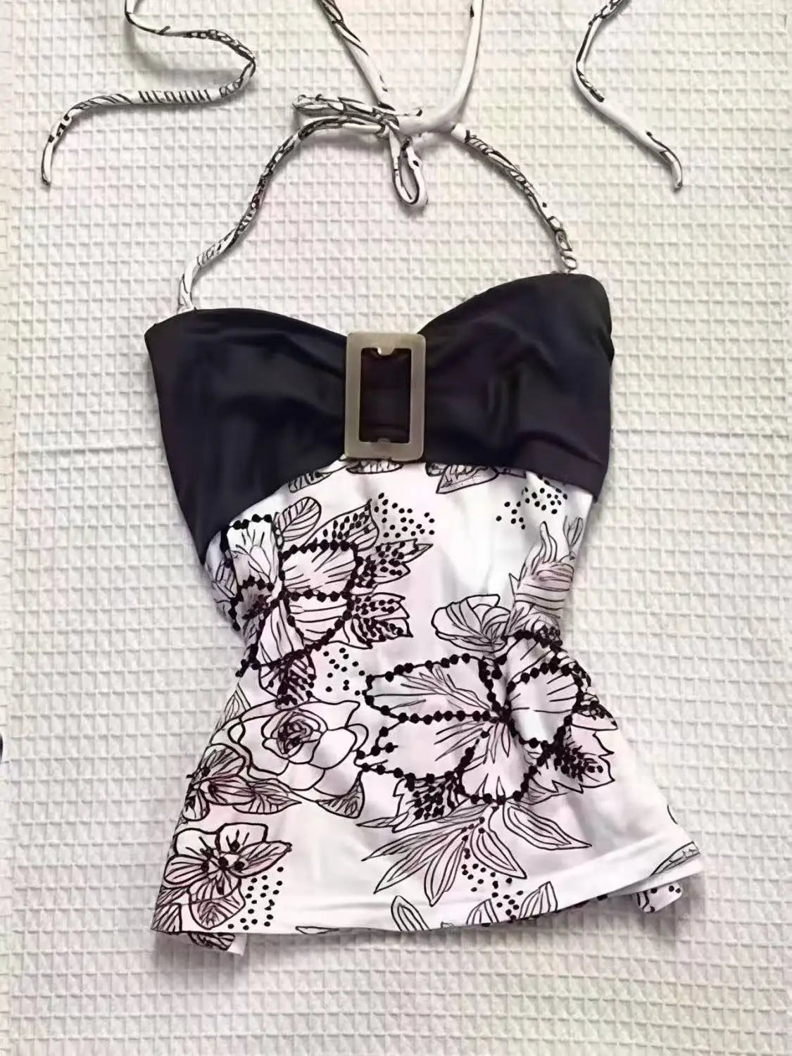 Lace Spliced Halter Tank
