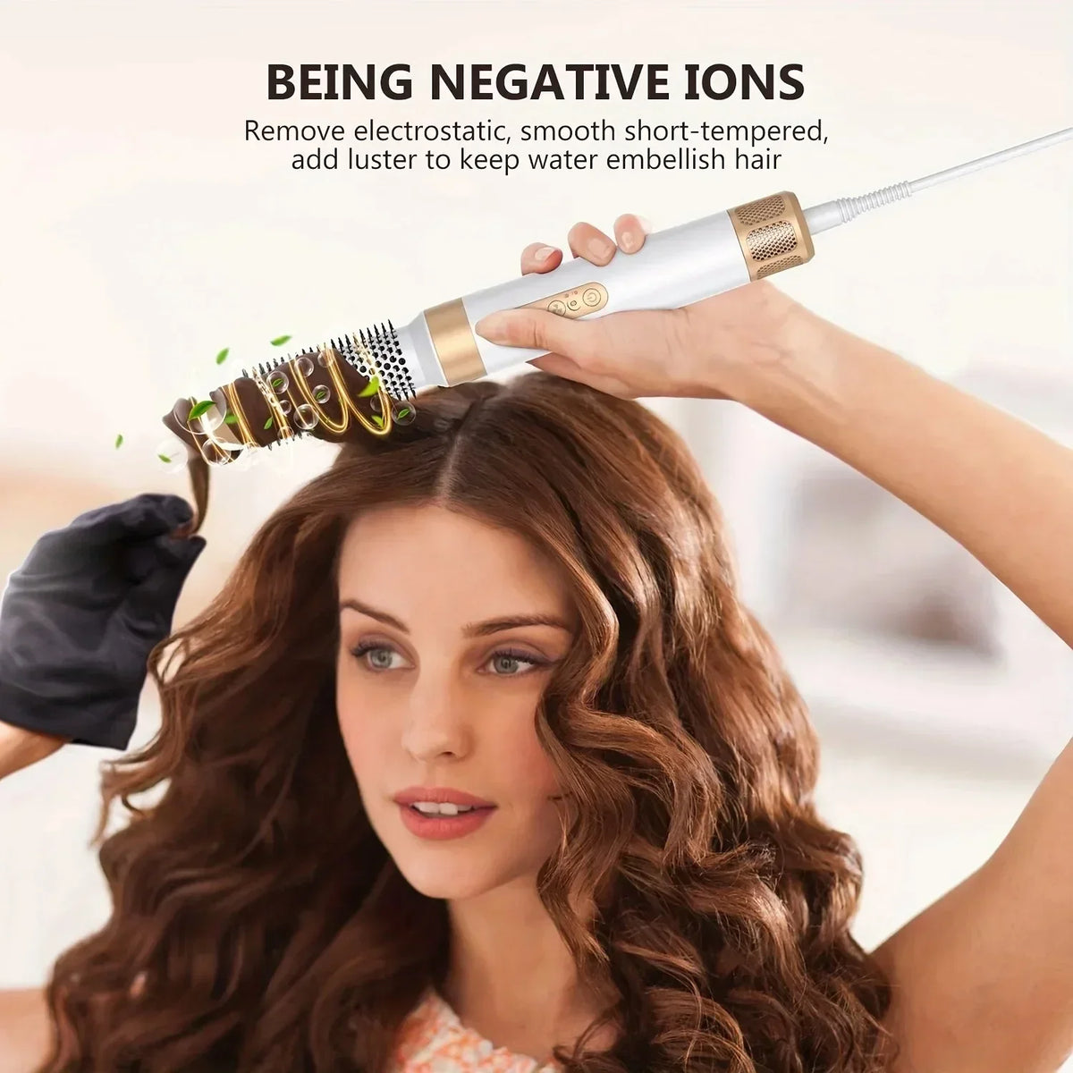 7-in-1 Multi-Function Hair Dryer Brushless High-Speed Hair Dryer with Diffuser Heat Styling Comb & Curling Attachment