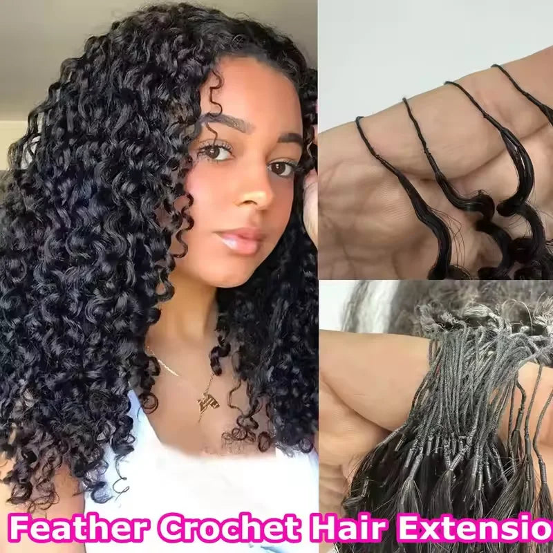 Small Spirals Pixie Curly Feathered Human Crochet Hair