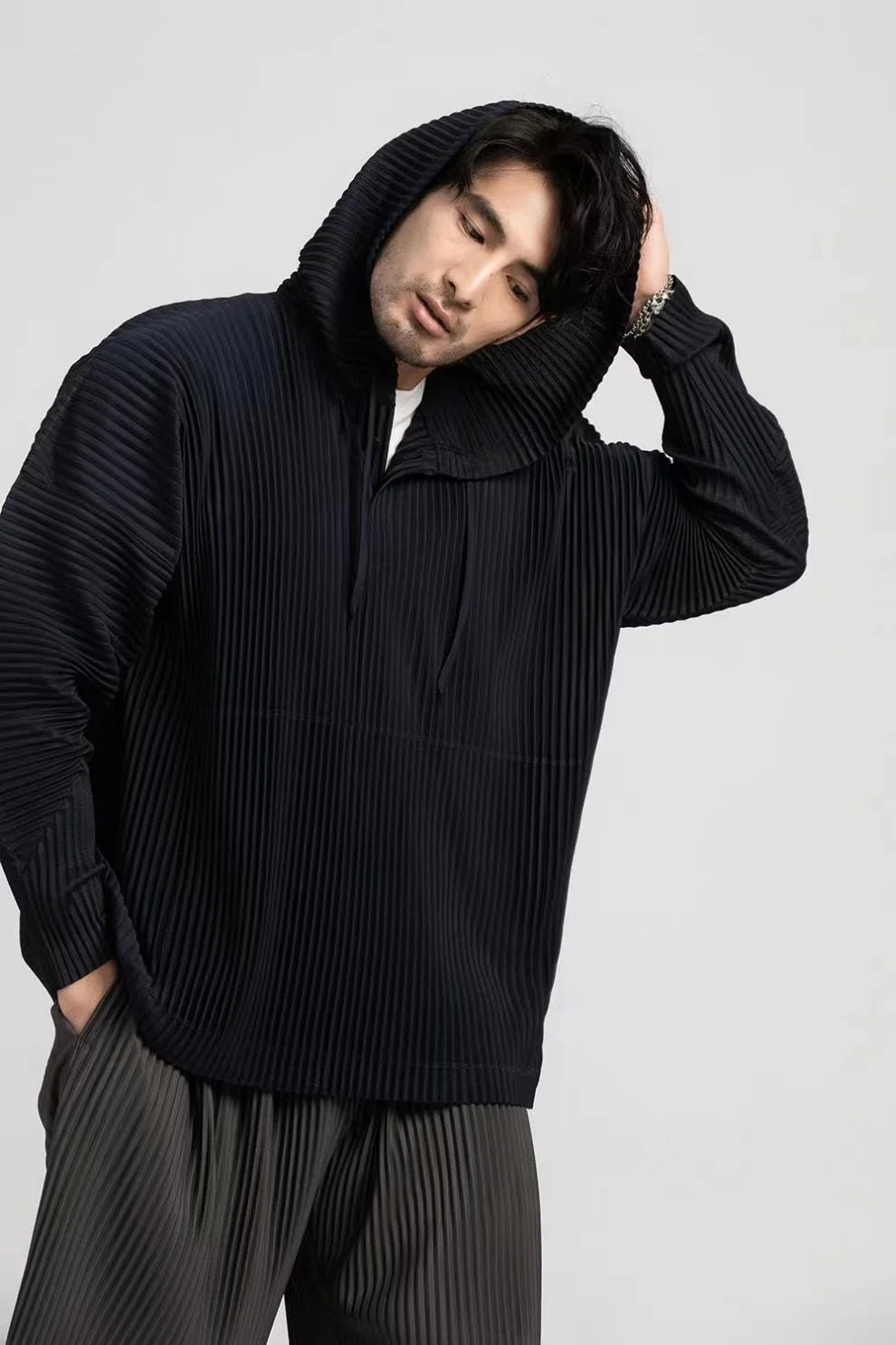 Miyake Pleated Hoodie