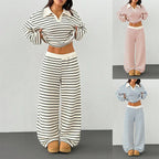 Casual Loose Striped Pants Set