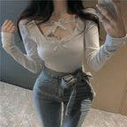 Bow Ribbon Long Sleeve T-Shirt