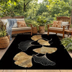 Flannel Printed Ginkgo Leaf Rug